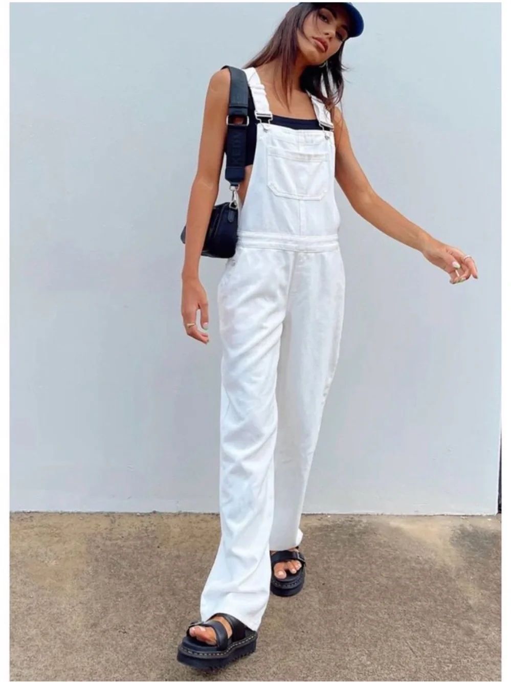 Princess Polly AURA OVERALLS WHITE Denim Sz 4